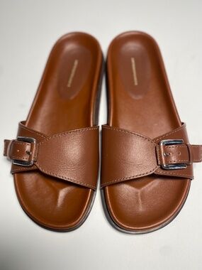 Anthropologie Buckle Slide Sandals No Box Size 6 Like new